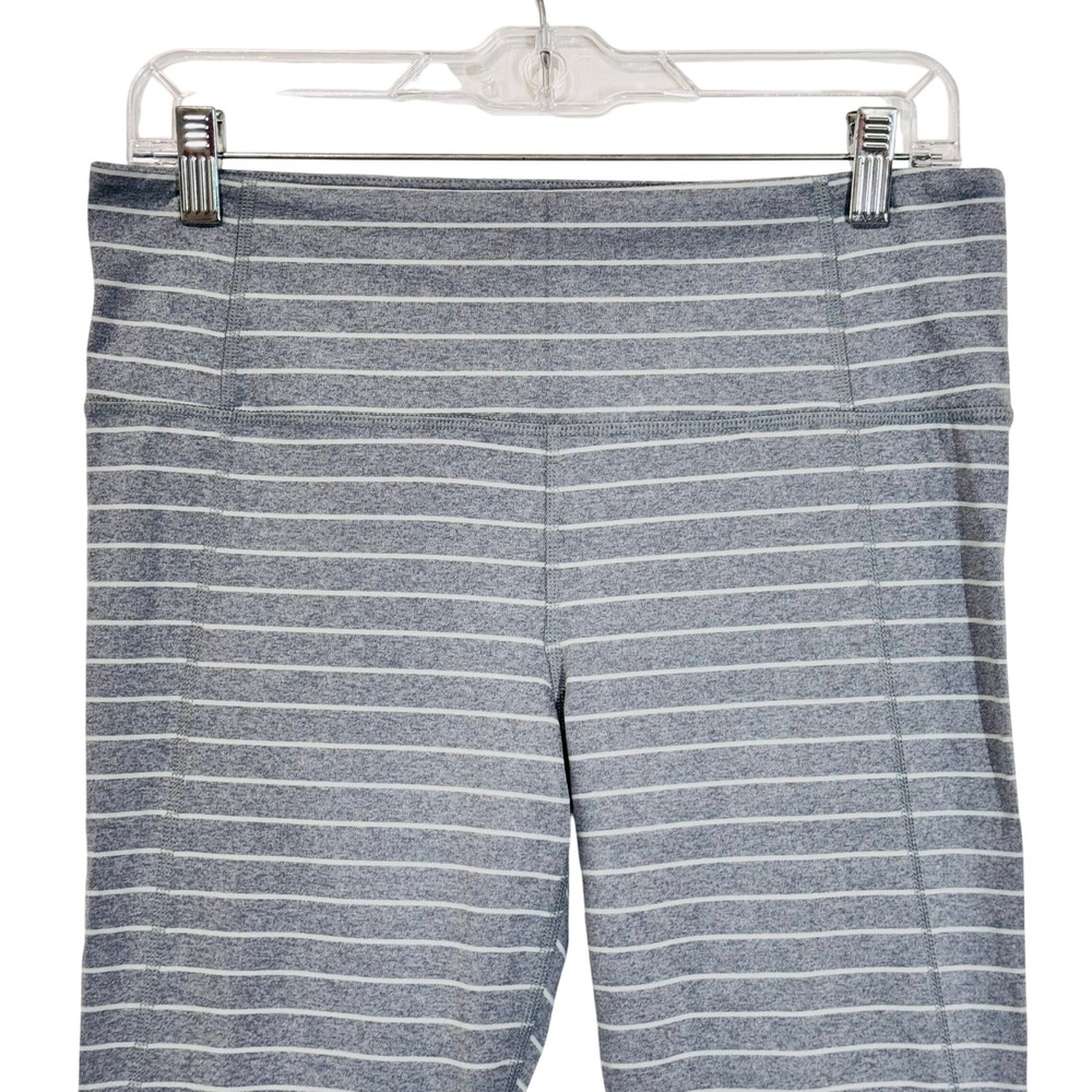 Athleta Leggings Womens L Blue Striped Salutation Stash Capris High Rise Active - Picture 2 of 10